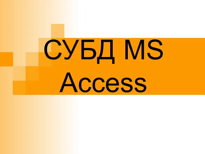 СУБД MS Access