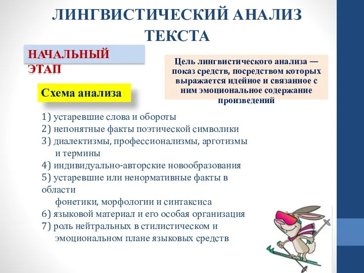 ЛИНГВИСТИЧЕСКИЙ АНАЛИЗ ТЕКСТА 1) устаревшие слова и обороты 2) непонятные факты