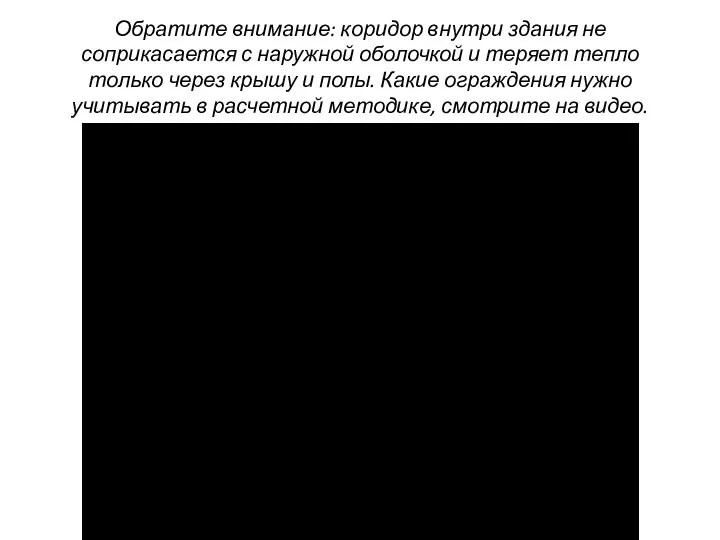 Обратите внимание: коридор внутри здания не соприкасается с наружной оболочкой и