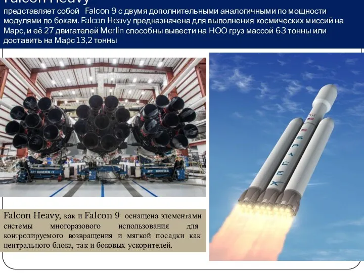 Falcon Heavy представляет собой Falcon 9 с двумя дополнительными аналогичными по