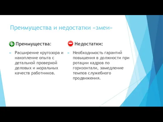 Преимущества и недостатки «змеи» Расширение кругозора и накопление опыта с детальной