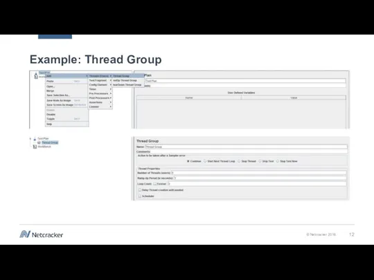 Example: Thread Group all to run of tests (Web (HTTP/HTTPS), FTP, JDBC, LDAP, Java, and Junit)