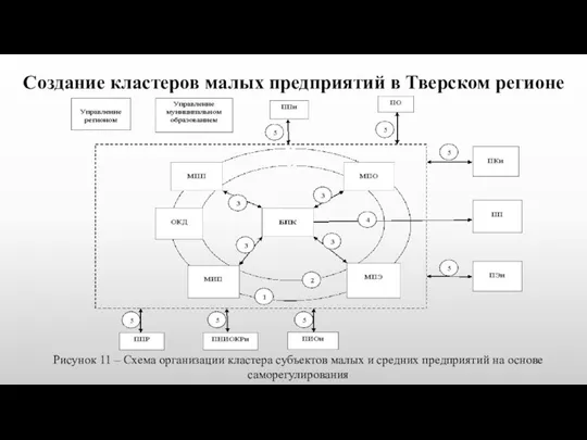 Создание кластеров малых предприятий в Тверском регионе Рисунок 11 – Схема
