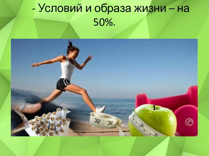 - Условий и образа жизни – на 50%.