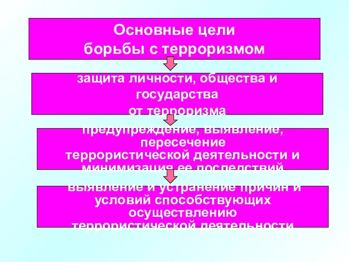 Основные цели борьбы с терроризмом защита личности, общества и государства от