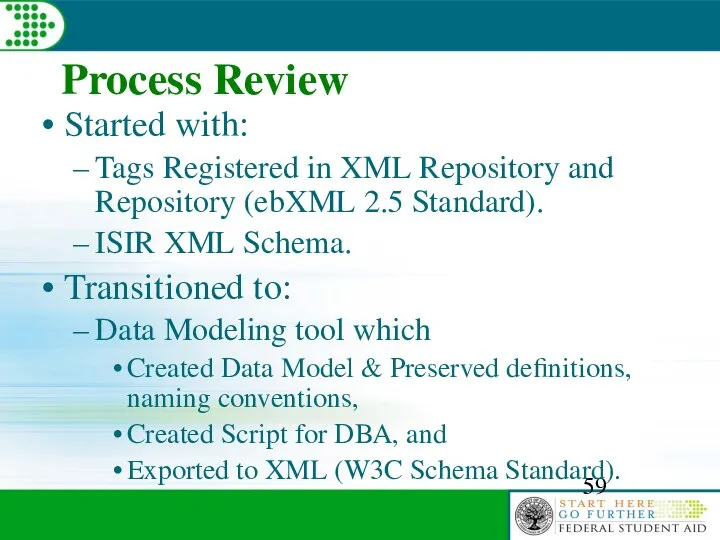 Process Review Started with: Tags Registered in XML Repository and Repository