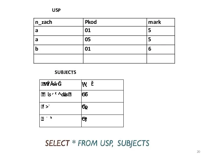 USP SUBJECTS