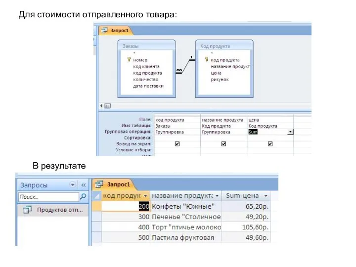 Для стоимости отправленного товара: В результате