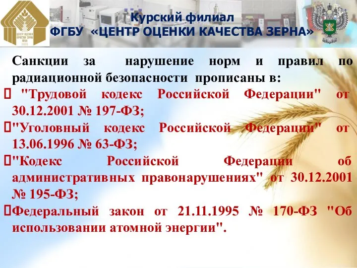 Санкции за нарушение норм и правил по радиационной безопасности прописаны в: