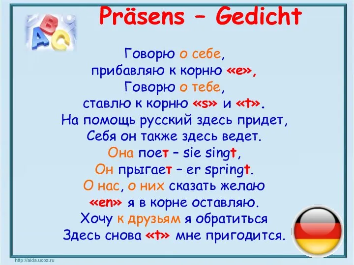 Говорю о себе, прибавляю к корню «е», Говорю о тебе, ставлю