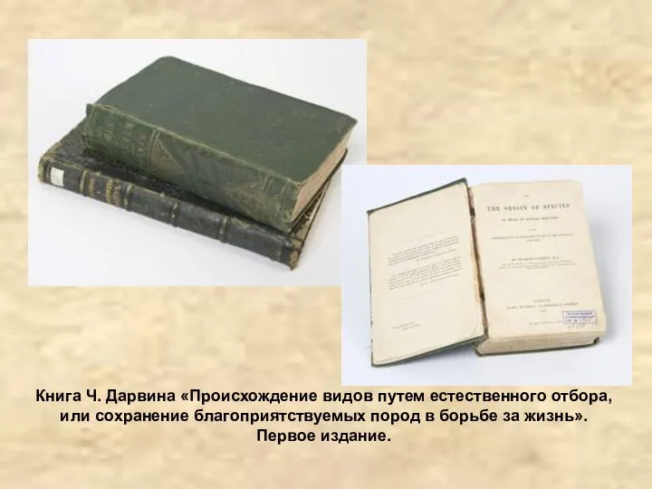 Книга Ч. Дарвина «Происхождение видов путем естественного отбора, или сохранение благоприятствуемых