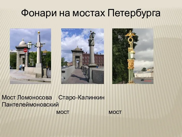 Фонари на мостах Петербурга Мост Ломоносова Старо-Калинкин Пантелеймоновский мост мост