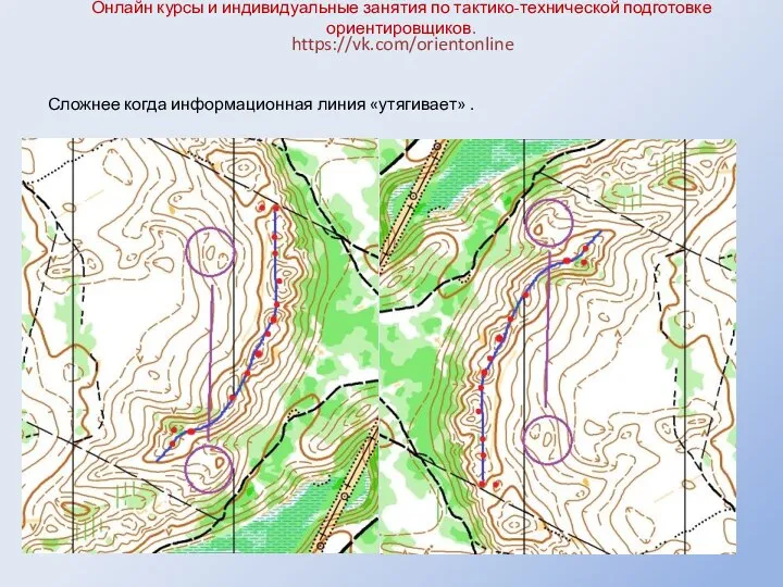 Онлайн курсы и индивидуальные занятия по тактико-технической подготовке ориентировщиков. https://vk.com/orientonline Сложнее когда информационная линия «утягивает» .