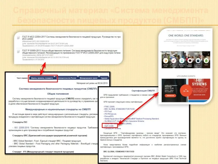 Справочный материал «Система менеджмента безопасности пищевых продуктов (СМБПП)»