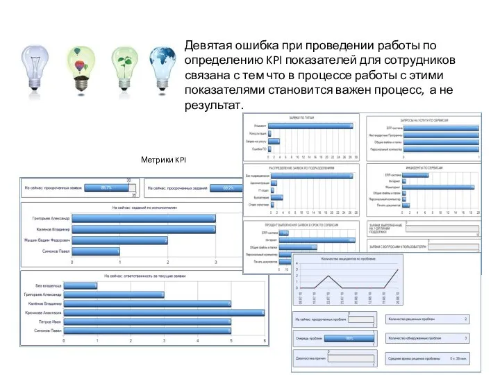 Девятая ошибка при проведении работы по определению KPI показателей для сотрудников