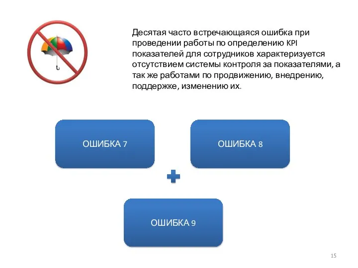 Десятая часто встречающаяся ошибка при проведении работы по определению KPI показателей