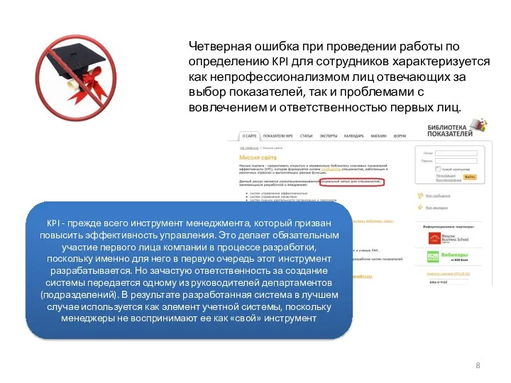 Четверная ошибка при проведении работы по определению KPI для сотрудников характеризуется