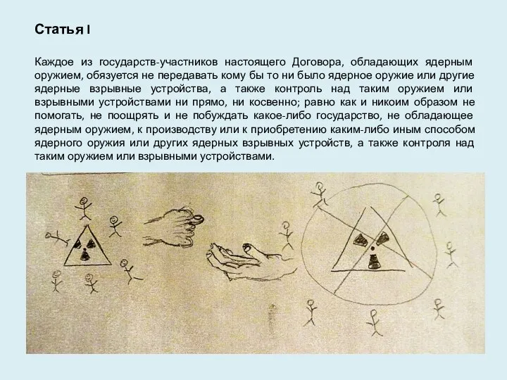 Статья I Каждое из государств-участников настоящего Договора, обладающих ядерным оружием, обязуется