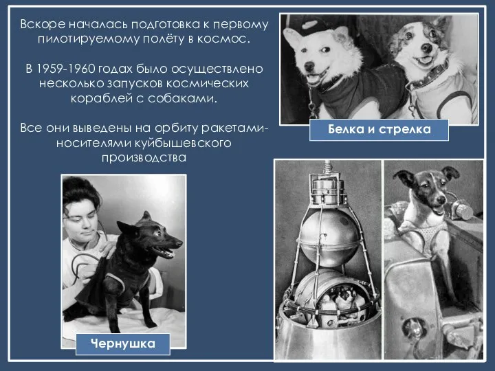 Вскоре началась подготовка к первому пилотируемому полёту в космос. В 1959-1960