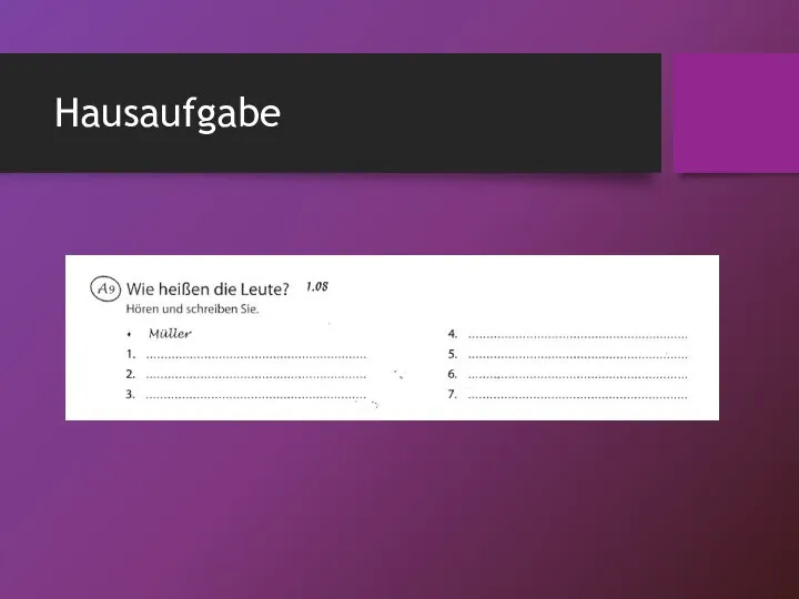 Hausaufgabe