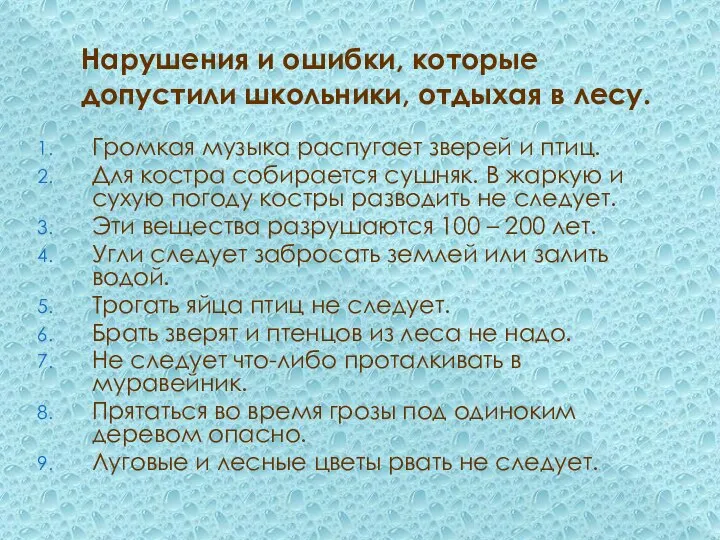 Нарушения и ошибки, которые допустили школьники, отдыхая в лесу. Громкая музыка