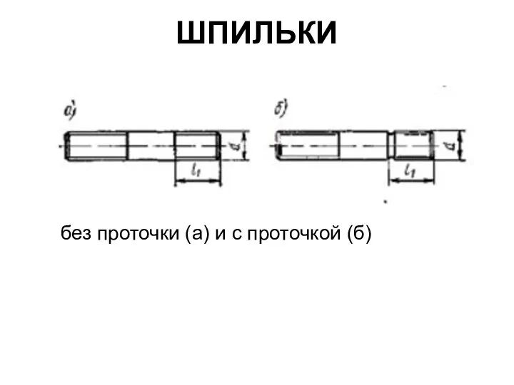 ШПИЛЬКИ без проточки (а) и с проточкой (б)