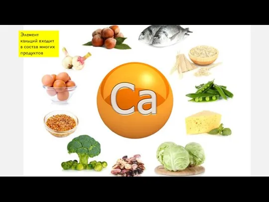Элемент кальций входит в состав многих продуктов