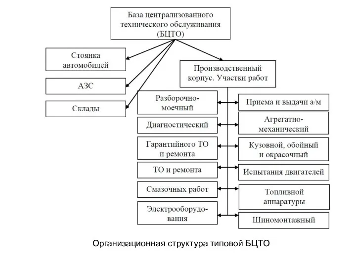 Организационная структура типовой БЦТО