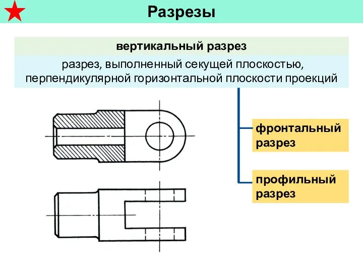 Разрезы фронтальный разрез профильный разрез