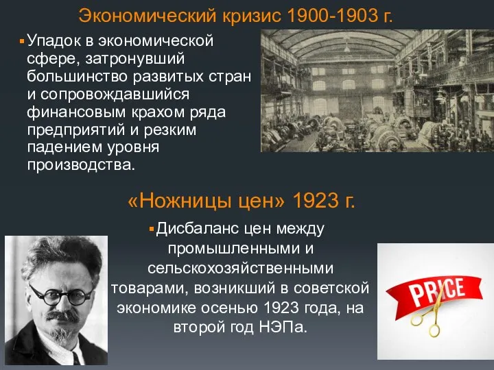 Экономический кризис 1900-1903 г. Упадок в экономической сфере, затронувший большинство развитых