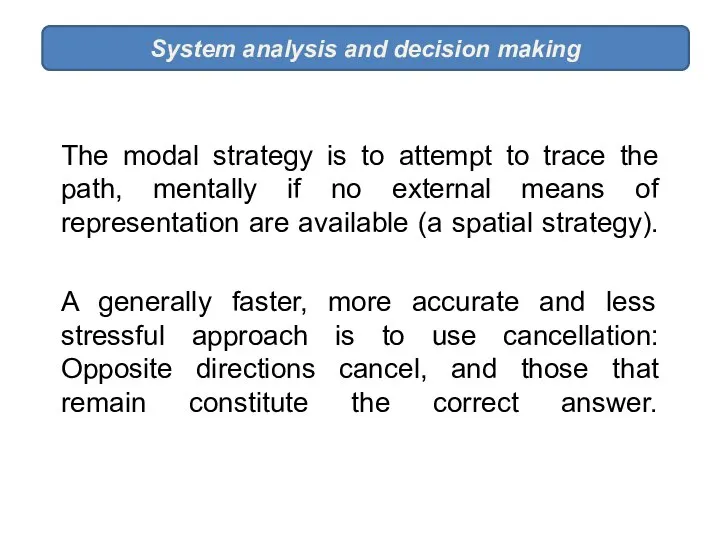 The modal strategy is to attempt to trace the path, mentally