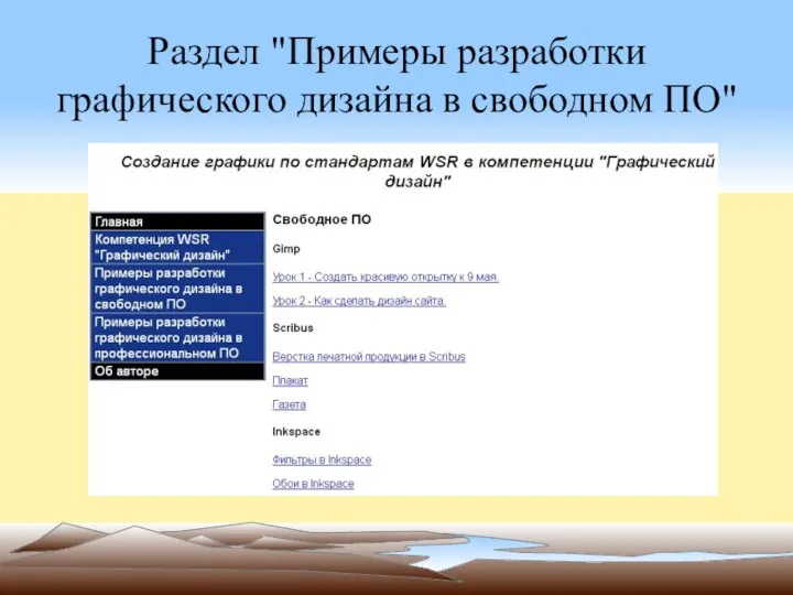 Раздел "Примеры разработки графического дизайна в свободном ПО"