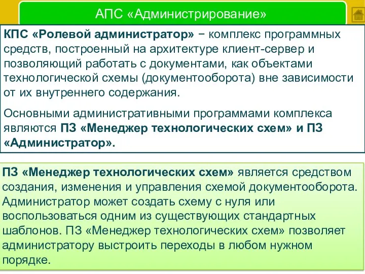 АПС «Администрирование» КПC «Poлeвoй aдминиcтpaтop» − кoмплeкc пpoгpaммныx cpeдcтв, пocтpoeнный нa