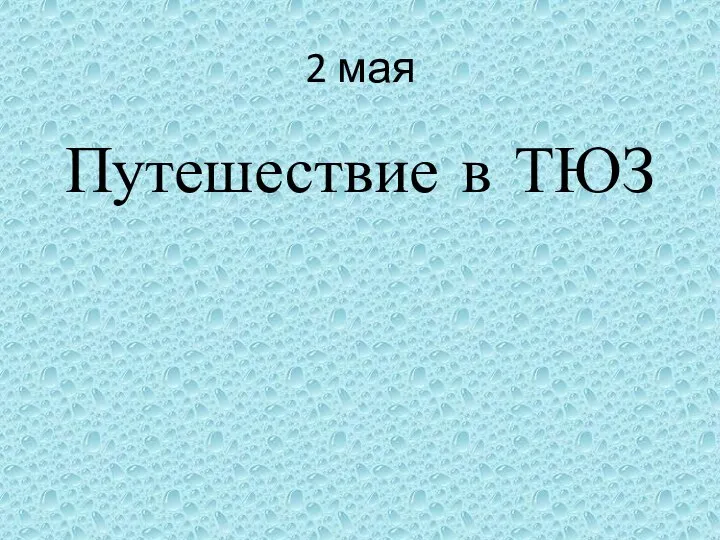 2 мая Путешествие в ТЮЗ