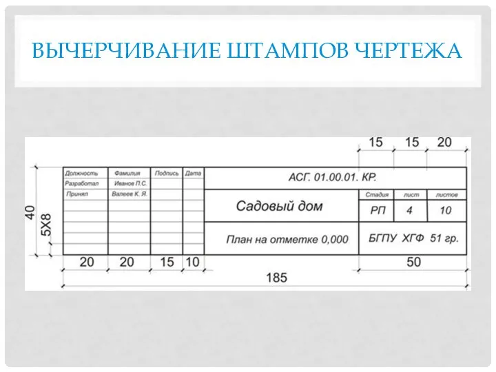 ВЫЧЕРЧИВАНИЕ ШТАМПОВ ЧЕРТЕЖА