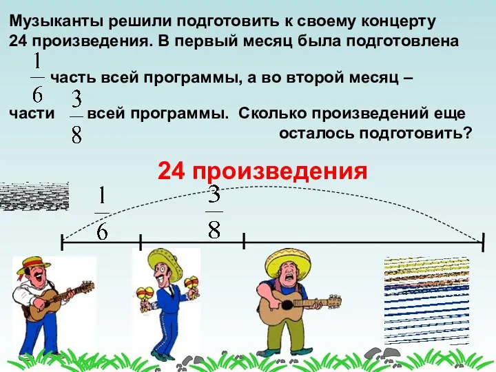 Музыканты решили подготовить к своему концерту 24 произведения. В первый месяц