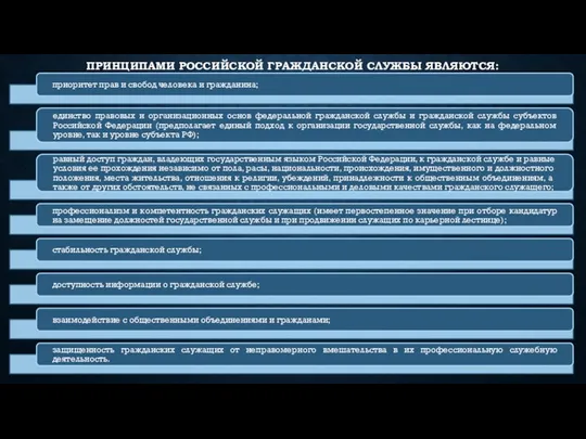 ПРИНЦИПАМИ РОССИЙСКОЙ ГРАЖДАНСКОЙ СЛУЖБЫ ЯВЛЯЮТСЯ: