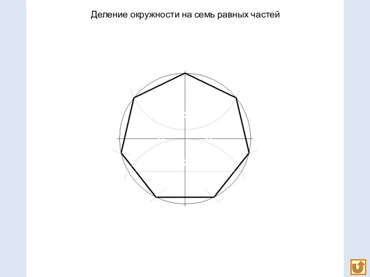 Деление окружности на семь равных частей