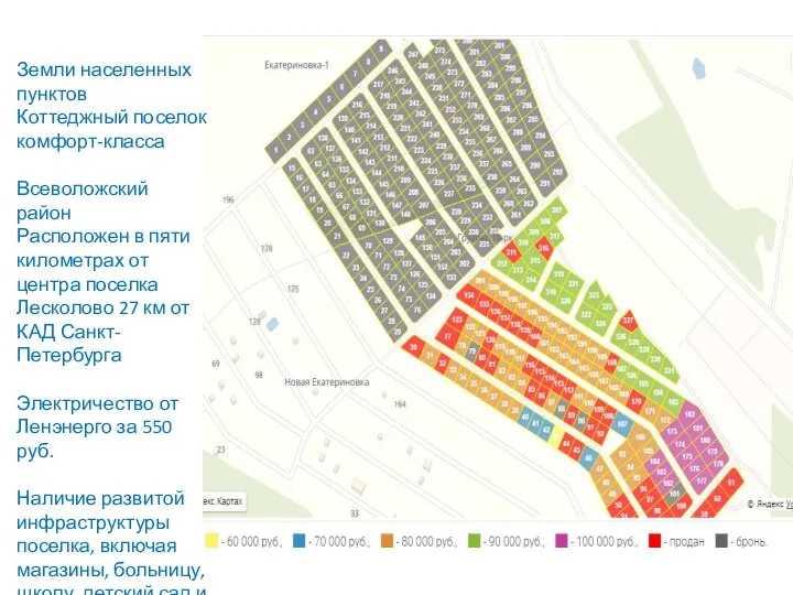 Земли населенных пунктов Коттеджный поселок комфорт-класса Всеволожский район Расположен в пяти