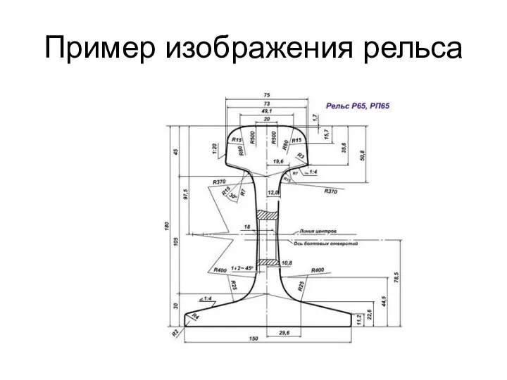 Пример изображения рельса