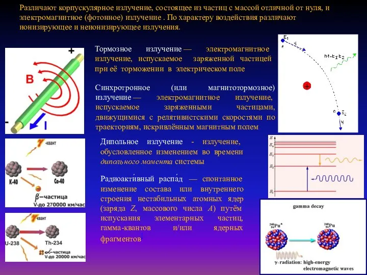 Тормозное излучение — электромагнитное излучение, испускаемое заряженной частицей при её торможении