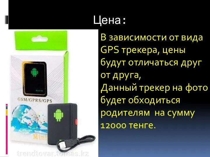 Цена: В зависимости от вида GPS трекера, цены будут отличаться друг