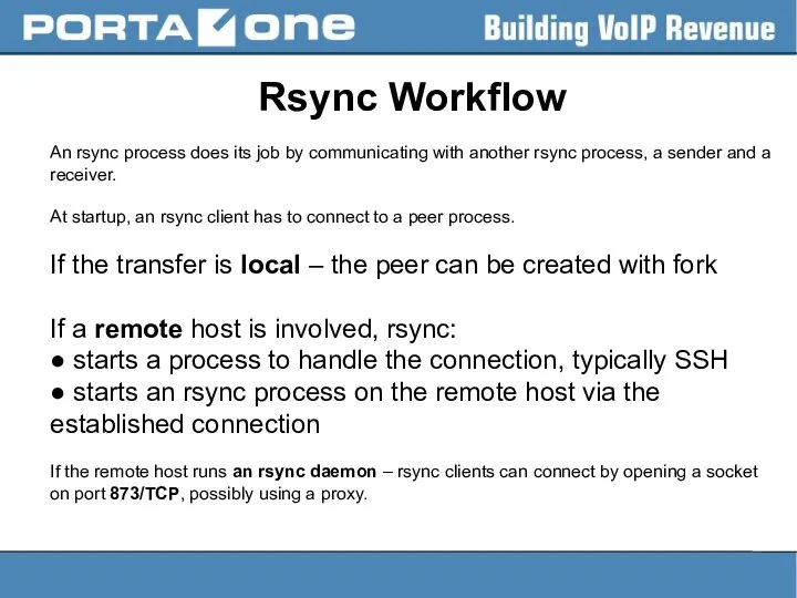 Rsync Workflow An rsync process does its job by communicating with