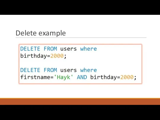 Delete example