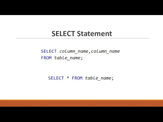 SELECT Statement