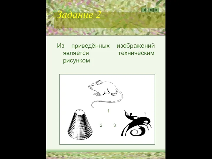 Задание 2 Из приведённых изображений является техническим рисунком 1 2 3