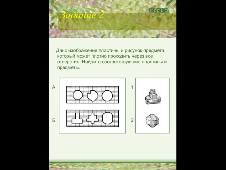 Задание 2 Дано изображение пластины и рисунок предмета, который может плотно