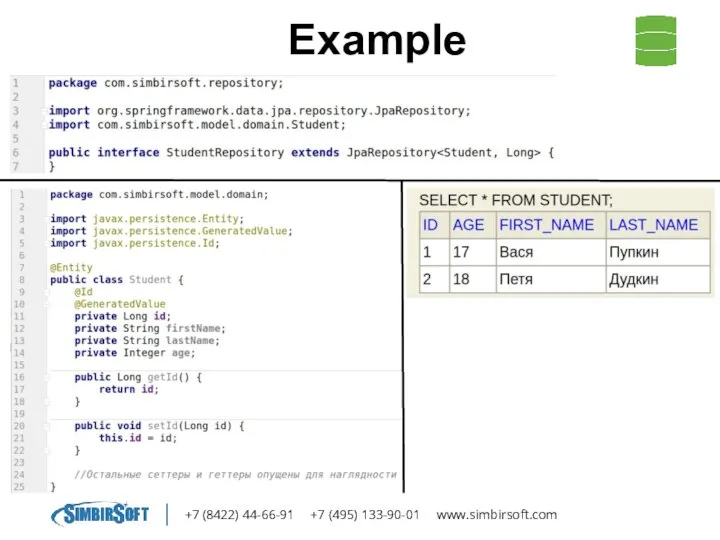 +7 (8422) 44-66-91 +7 (495) 133-90-01 www.simbirsoft.com Example