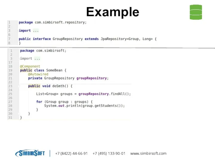 +7 (8422) 44-66-91 +7 (495) 133-90-01 www.simbirsoft.com Example