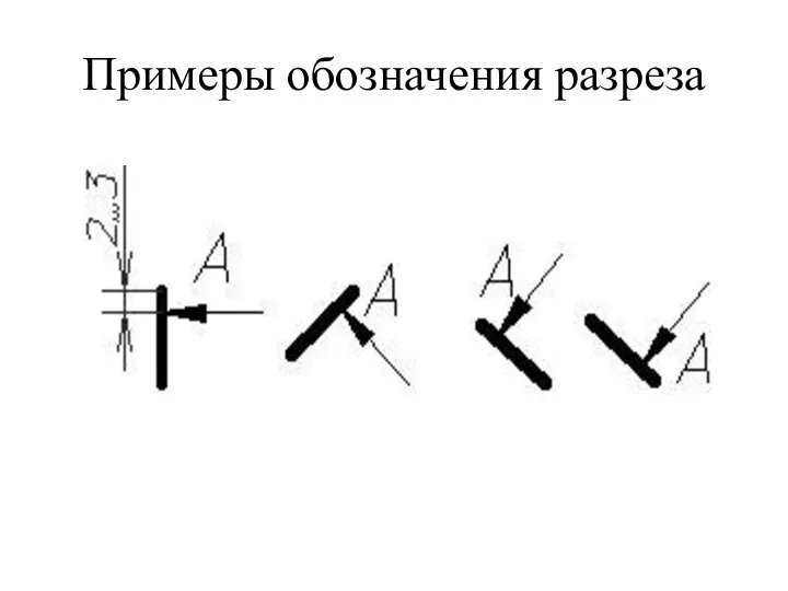 Примеры обозначения разреза